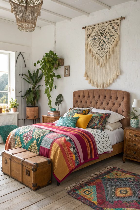 vibrant bohemian bedroom transformation