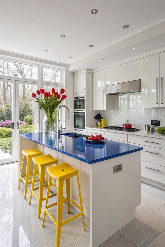 vibrant colors enhance kitchens