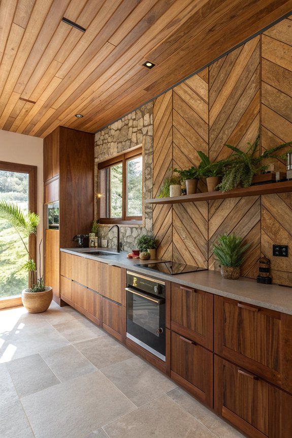 wood paneling accent walls